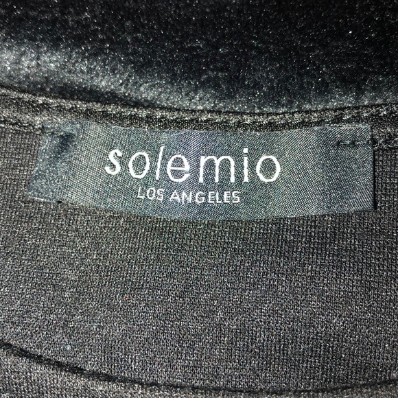 Solemio Black Long Sleeve Crop Top SMALL - Picture 5 of 5